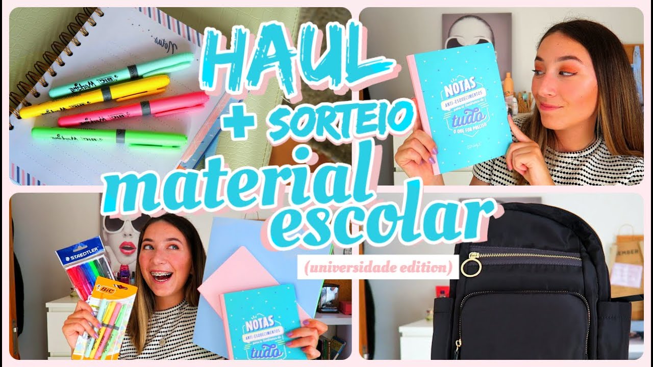 HAUL+ SORTEIO de MATERIAL ESCOLAR! (versão universitária) | Back to School 2020 | Mary Channel