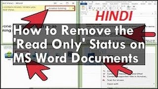 How Do I Edit a Read-Only Part of a Microsoft Word Document? : Microsoft Word hindi Tutorials