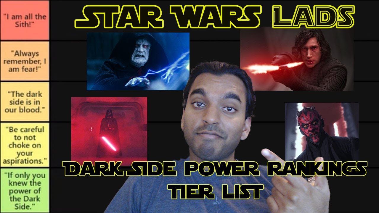 Dark Side Ranks Star Wars Dark Side Power Rankings Tier List | Star Wars Lads - YouTube