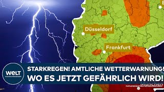 DEUTSCHLAND: Starkregen! Amtliche Unwetterwarnung vom Wetterdienst! Wo es jetzt gefährlich wird!