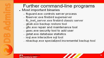 Firebird Training for DB Admins: 08 Maintenance operations
