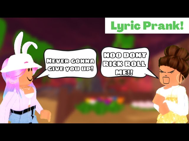 Never Gonna Give You Up Roblox Lyric Prank Rick Rolling Everyone Youtube - roblox never gonna give you up loud