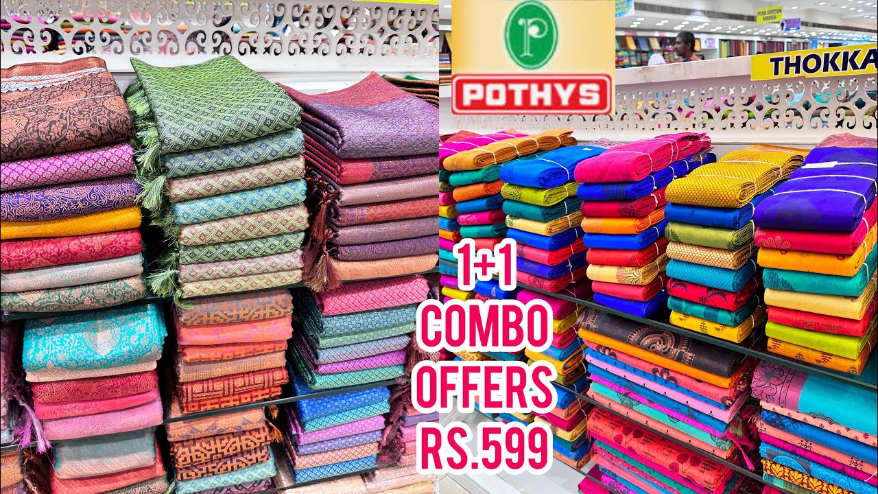 Pothys Linen Cotton Art Silk Semi Silk Lirchi Silk Thokka Print Silk