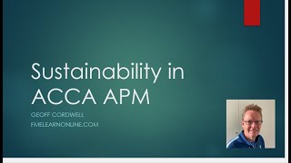 ACCA APM: Sustainability