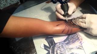 Tattoo time lapse.Crying statue of liberty!