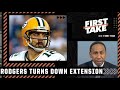 Stephen A. reacts to Aaron Rodgers turning down a 2-year extension with the Packers | First Take