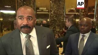 Steve Harvey talks after Trump meeting