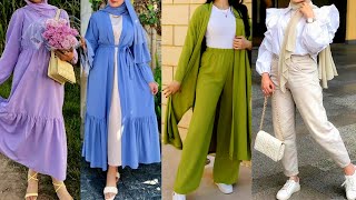 للمحجبات وغير المحجبات أرقي وأجمل تنسيقات ملابس تركية  موضة صيف 2023 hijab turkish style