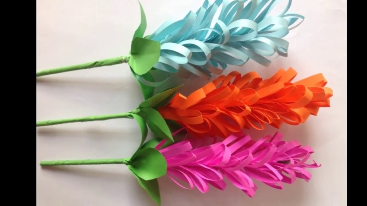 How to make Lavender Paper Flower/DIY Crafts - YouTube