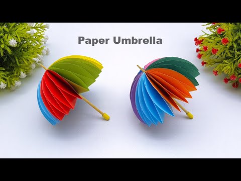How To Make Paper Umbrella | DIY Multi Colored Paper Umbrella Making Tutorial | Handmade Paper