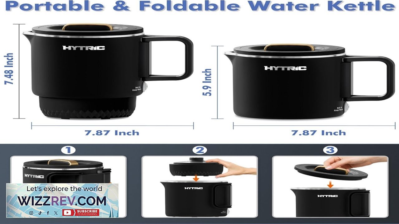 HYTRIC Travel Electric Kettle 650ML Foldable Small Kettle Portable Water Kettle