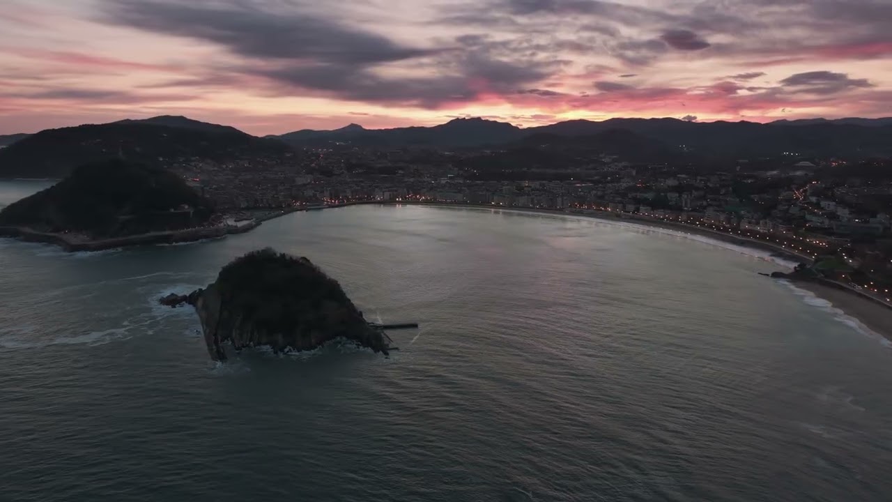 4k Drone shots of San Sebastian  (Sunset & Sunrise)
