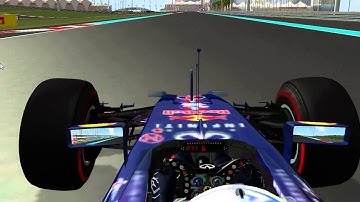 rFactor F1 2014 Simulator Turbo V6 Hotlap @ Yas Marina Abu Dhabi Red Bull Rb10