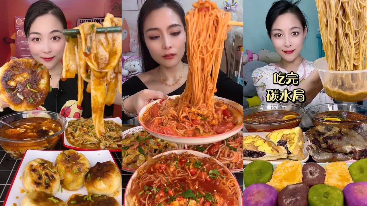 Mukbang : Eating Spicy Noodles 🍜🍜 fire Noodles 🍜 with Hotdogs 😋#hotdog #delicious #eatingshow 