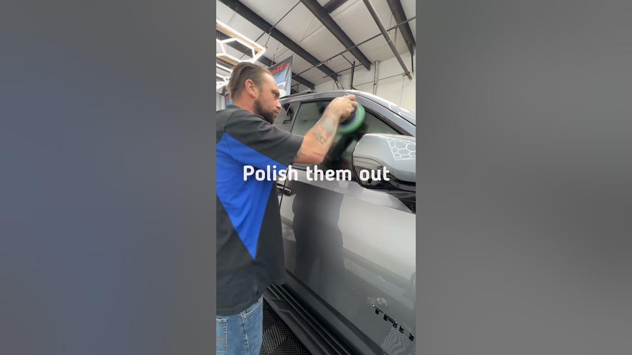 How to remove water spots off car window #ceramiccoating #tint #