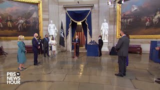 WATCH: McConnell presents flag flown over inauguration ceremony to Harris