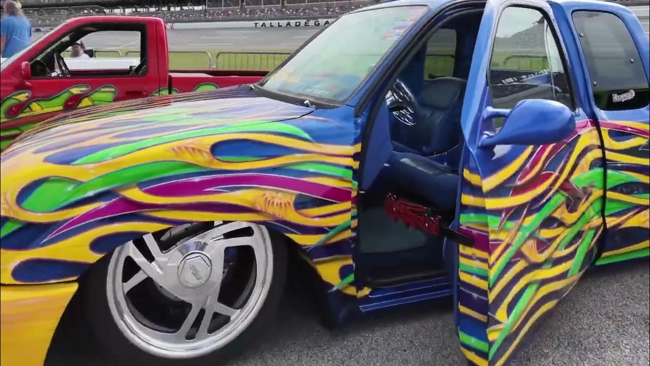 Minitruckin Magazine row at Battle In Bama 2024 at Talladega Speedway