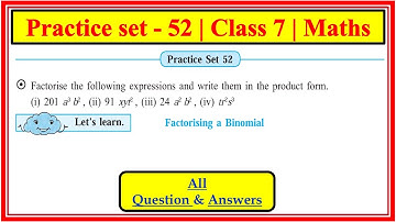Practice set 52 class 7 maths Algebraic formulae expansion of squares Maharashtra state board