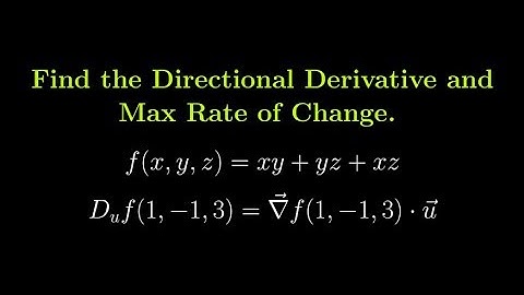 Find the Directional Derivative of f(x,y,z) = xy+yz+xz at (1,-1,3) in the direction of (2,4,5)