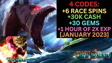 [4 CODES] *+6 RACE SPINS* ALL WORKING IN PROJECT NEW WORLD JANUARY 2023! Roblox.