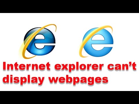 Fixed: Internet explorer can not display the web page