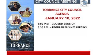 Torrance City Council Meeting January 10, 2023