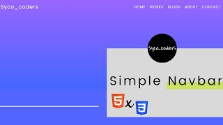 CSS Navbar Tutorial || Navigation Bar with Flexbox || @syco coders