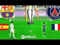 RONALDO vs MESSSI ! 🇫🇷 PSG VS 🇪🇸BARCELONA ! PENALTY SHOOTOUT ! FIFA 23 ! FIFA PENALTY PC