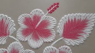 Easy Hibiscus flowers Rangoli design by Aarti shirsat || Top Rangolis