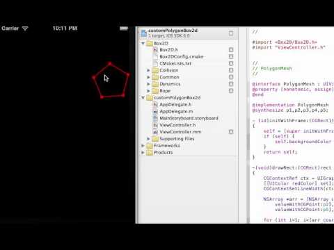 pentagon uiview box2d -- ios code sample