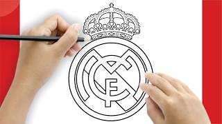 Como Desenhar o Escudo do Real Madrid 👑 Passo a Passo Fácil para Relaxar