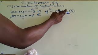 Solving Simultaneous Equations (Substitution Method)#csec #cxc #mathematics #maths