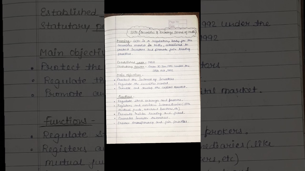 SEBI - Meaning and Objectives 