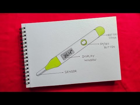 Digital Thermometer Drawing | how to draw digital Thermometer | clinical thermometer drawing 