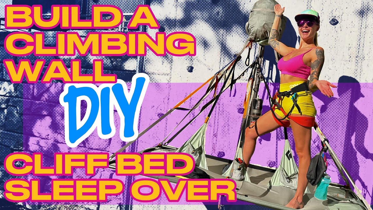 Sleeping Against Railing Building My Climbing Wall & Sleep Over On My Cliff Bed - YouTube