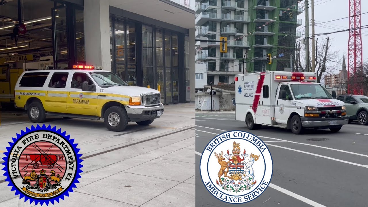 Victoria Fire Fast Response 1 & BCAS ALS Unit 63040 Responding - YouTube