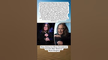 Ozzy Osbourne Once Considered Suicide After Botched Neck Surgery #shorts