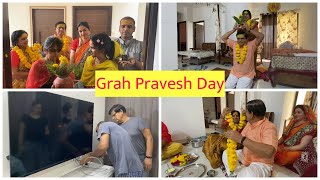 HOUSEWARMING Day | NEW HOUSE PUJA & ENTRY vlog | TV Mounting | Cooking Chole Puri Kheer