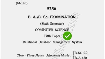 2018 Cdlu BSc CS 6th Sem Relational Database Management System Question Paper