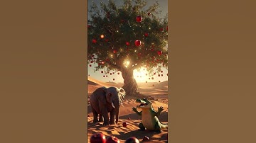 “The Magic Apple Tree in the Desert” #tree #elephant #crocodile #ai #shorts