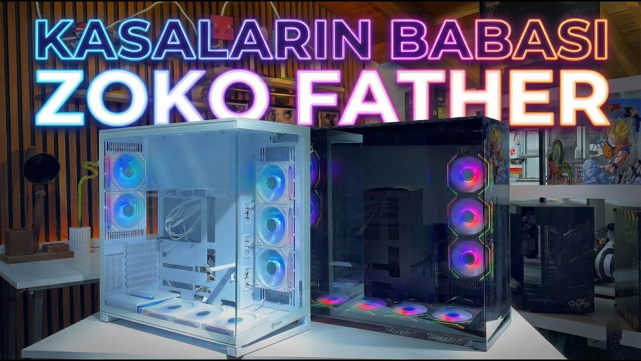 Zoko Father Siyah 9x12cm ARGB Fanlı Full Tower ATX Gaming Akvaryum