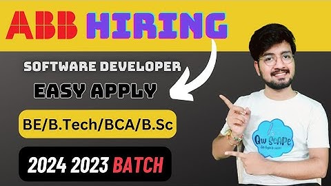 ABB Hiring For 2023 2024 Batch || Any Computer science related branch || BE / B.Tech / BCA / B.Sc