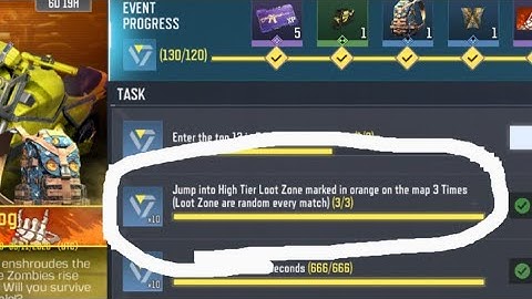 Call Of Duty: Mobile Jump into High Tier Loot Zone marked in orange on the map 3 Times Task Complete
