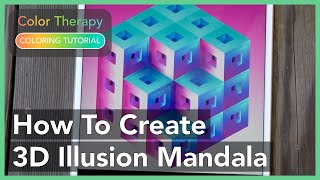 Coloring Tutorial: How to Create a 3D Illusion Mandala with Color Therapy App
