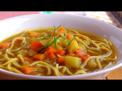 Japanische Gemüse Curry Suppe   Vegan Vegetarisches Rezept