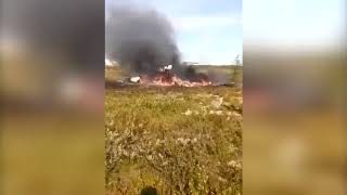 Видео с места крушения вертолета Ми-8 в Красноярском крае