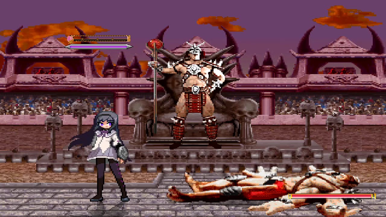 NICK54222 MUGEN: Homura Akemi (me) VS Mortal Kombat II Bosses (OMEGAPSYCHO)