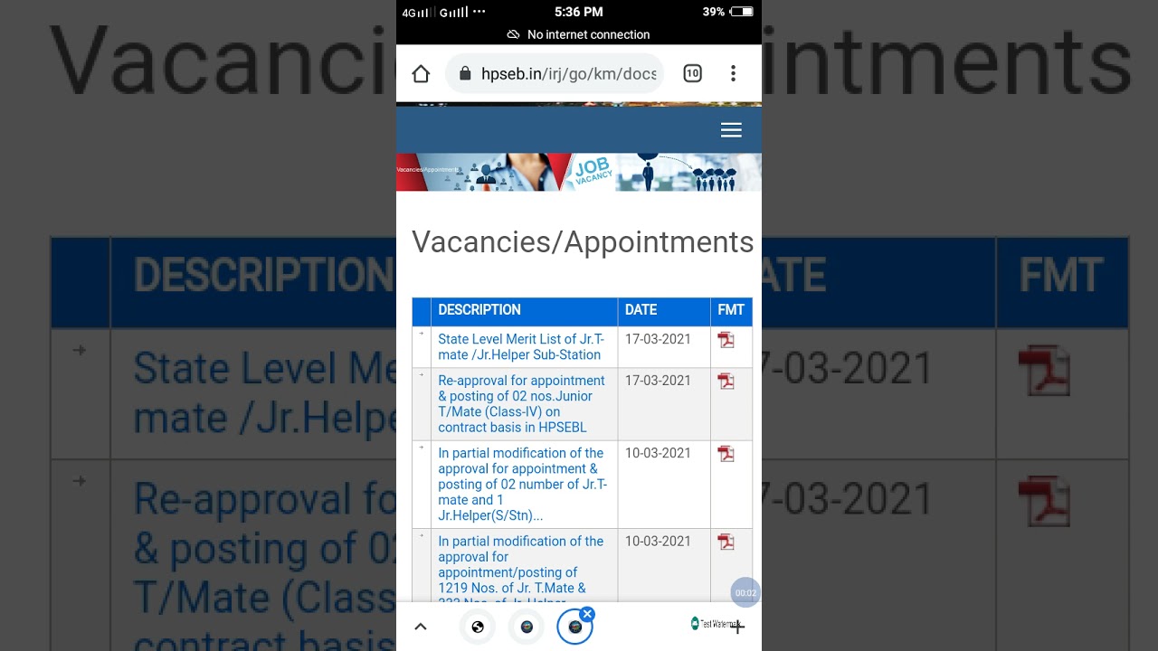 HPSEB JUNIOR T MATE MERIT LIST 17.03.2021