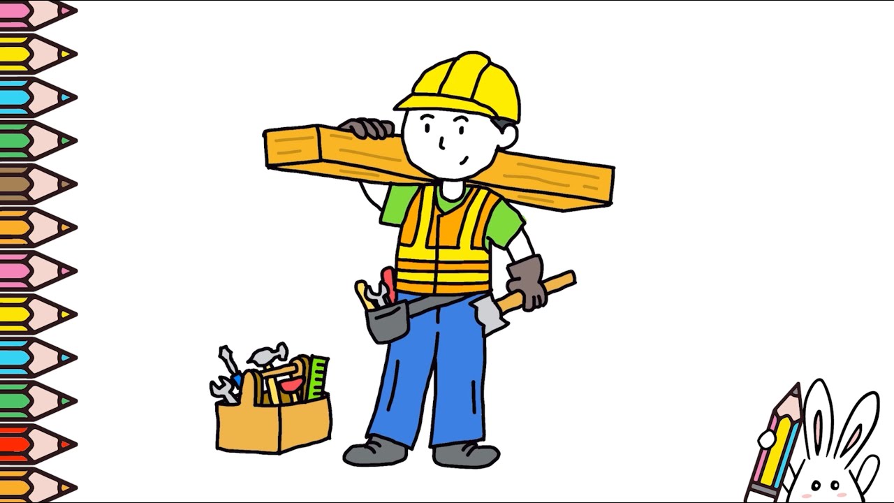Como dibujar un obrero de Construcción / trabajador YouTube