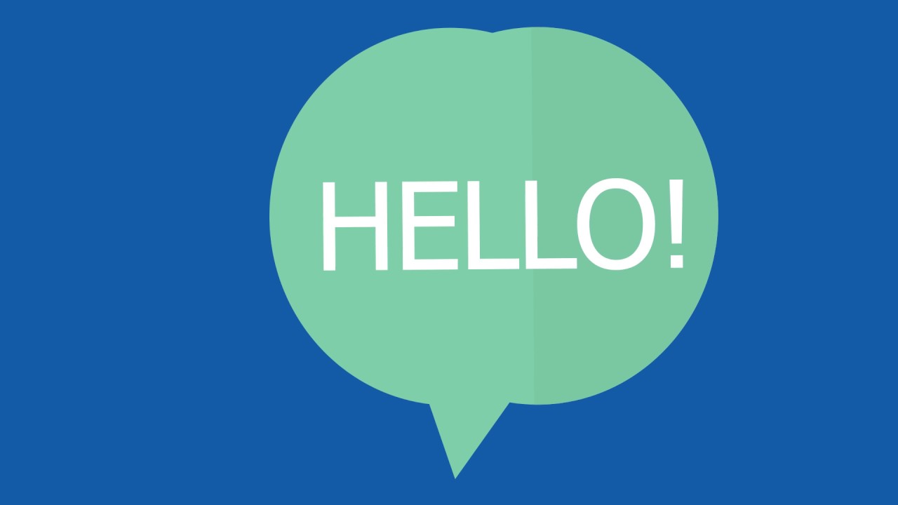 Speech Bubble Hello Blue Screen - Green Screen Footage